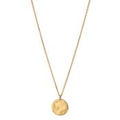 9kt Gold Hammered Disc Pendant - 14mm