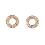 9kt Gold Mini Diamond Circle Stud Earrings
