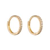 9kt Gold &amp; Diamond Huggie Earrings - 11mm