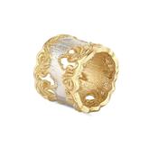 Sterling Silver Gold Plated Fleur Lace Ring - Venezia Collection