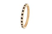 Dainty White &amp; Black Diamond Ring in 18kt Yellow Gold - Signature Collection