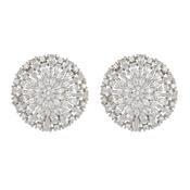 White Gold Plated Crystal Pave Circle Earrings image
