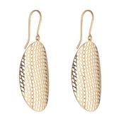 9kt Gold Oval Honeycomb Earrings