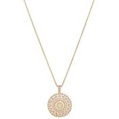 Yellow Gold Plated Crystal Pave Circle Pendant image