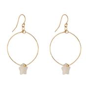Gold Filled 10mm Freshwater Shell Star Small Hoop Earrings