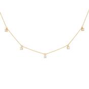 Five Diamond Station Necklace in 18kt Yellow Gold - Dancing Diamonds image