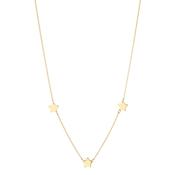 9kt Gold Three Star Pendant Necklace