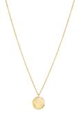 9kt Gold Hammered Disc Pendant - 14mm