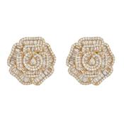 Yellow Gold Plated Multi Baguette Rose Earrings image
