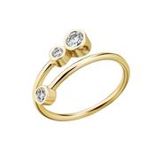 Three Bezel Diamond Ring in 18kt Yellow Gold - Solstice Collection image