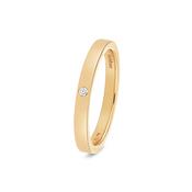 Single Round Diamond Ring in 18kt Yellow Gold - Dainty Collection image