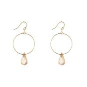 Gold Filled Golden Shadow Helix Crystal Hoop Earrings