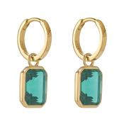 9kt Gold Green Quartz Fancy Cut Drop Earrings