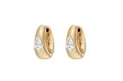 Signet Huggie Earrings - Pear Diamonds image