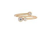 Three Bezel Diamond Ring in 18kt Yellow Gold - Solstice Collection image
