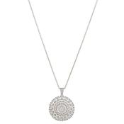 White Gold Plated Crystal Pave Circle Pendant image