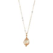 Gold Filled Golden Shadow 10mm Diamond Crystal Pendant Necklace