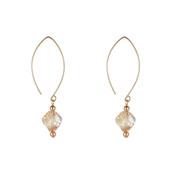 Gold Filled Golden Shadow Diamond Oval Open Earrings