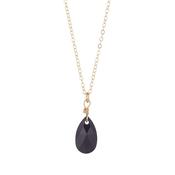 Gold Filled Black Teardrop Pendant Necklace