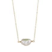 Gold Filled Baroque Pearl InLine Pendant Necklace