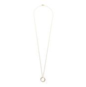 Gold Filled Double Fused Circle Long Pendant Necklace