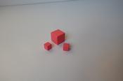 Spare pink tower cubes ( 2 cm and 1 cm cubes)