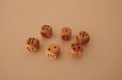 small wooden dice  (6 in set)          1.5 x 1.5 x 1.5cm image