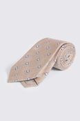 Neutral Navy Clover Medallion Linen &amp; Silk Tie image