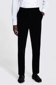 Slim Fit Black Velvet Dress Trousers