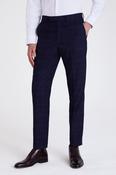 Slim Fit Navy Black Check Trousers image