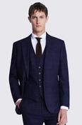 Tailored Fit Navy Black Check Jacket image