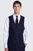 Tailored Fit Navy Black Check Waistcoat image