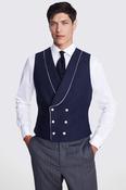 Tailored Fit Navy Linen Waistcoat image