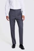 Italian Tailored Fit Grey Stripe Unhemmed Trousers  image