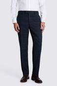 Regular Fit Navy Black Check Trousers