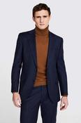 Tailored Fit Navy Check Performance Trousers image