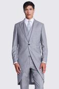 Italian Tailored Fit Grey Sharkskin Morningwear Trousers image