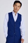 Slim Fit Blue Slub Waistcoat