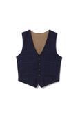 Boys Navy Black Check Waistcoat image