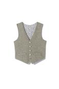 Boys Sage Herringbone Tweed Waistcoat image