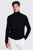 Black Merino-Blend Roll-Neck Jumper image
