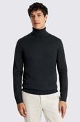 Dark Teal Merino-Blend Roll-Neck Jumper image