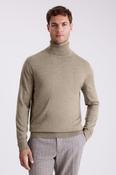 Taupe Merino-Blend Roll-Neck Jumper image