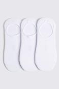 White 3-Pack Bamboo Trainer Socks image