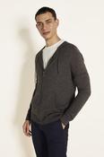 Cappuccino Merino-Blend Zip-Up Hoodie image