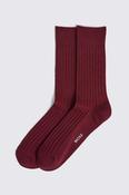 Burgundy Fine Ribbed Socks image