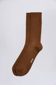Rust Fine Ribbed Socks  image