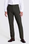 Tailored Fit Olive Herringbone Trousers image