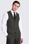 Tailored Fit Olive Herringbone Waistcoat image