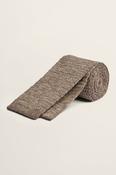 Cappuccino Melange Knitted Linen Tie image